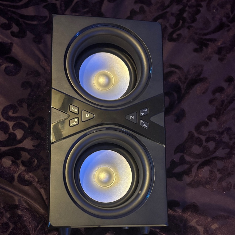 Bass Dual Portable Speaker in Black and Silver